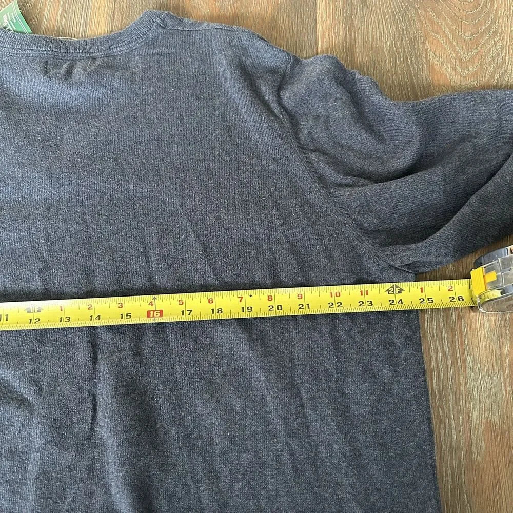L.L. Bean Cotton Cashmere V-Neck Sweater Indigo Blue, Size XXL